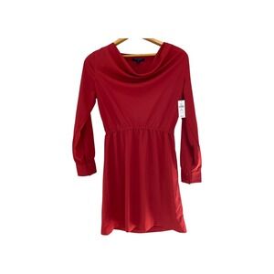 NWT Banana Republic Petite Red Dress Long Sleeve Cowl Neck Career Workwear 6P